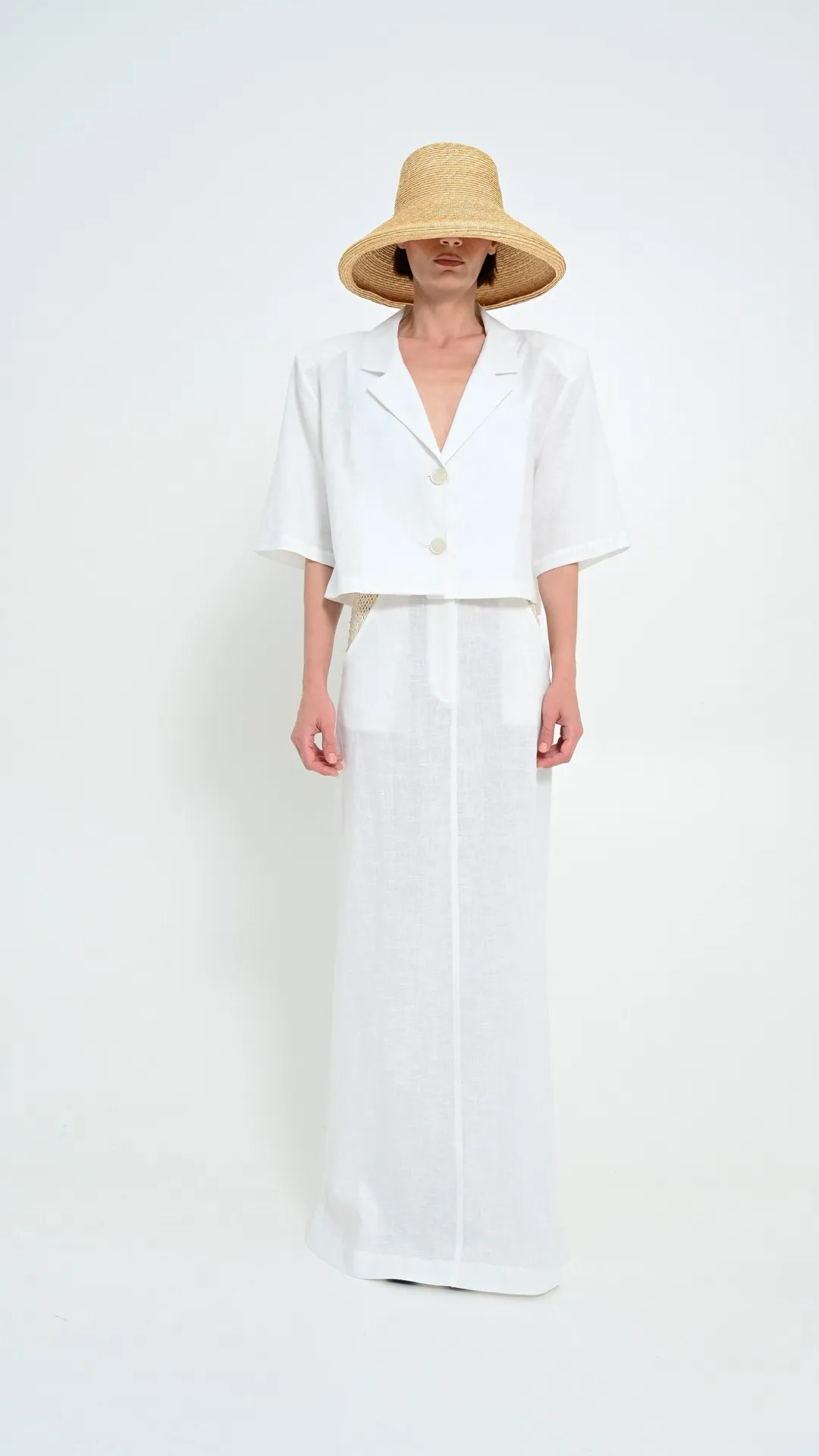 CROPPED LINEN BLAZER